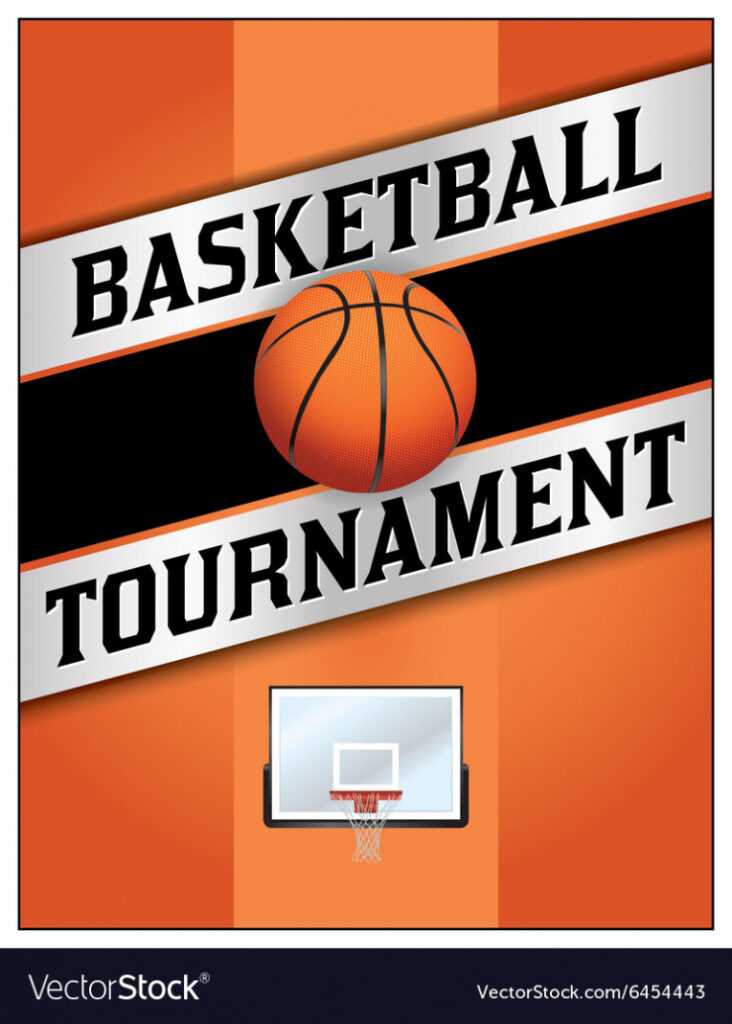 Basketball Tournament Flyer Poster Royalty Free Vector Image with Basketball Tournament Flyer Template