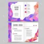 Beautiful Half-Fold Brochure Template Design With Crystal Elements intended for Half Page Brochure Template