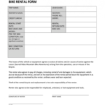 Bike Rental Form - Fill Online, Printable, Fillable, Blank in Bicycle Rental Agreement Template