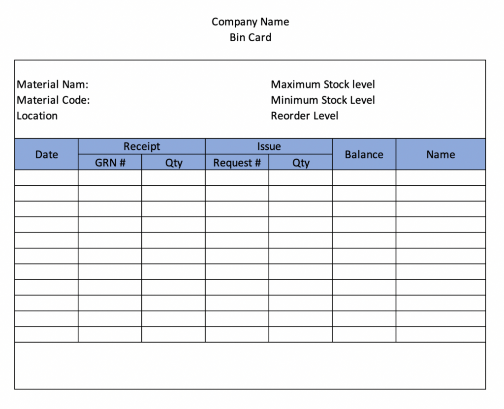 Bin Card | Form | Advantage | Disadvantage - Accountinguide intended for Bin Card Template