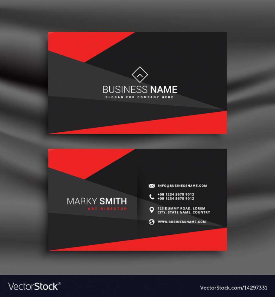 Black And Red Business Card Template Royalty Free Vector for Advertising Cards Templates