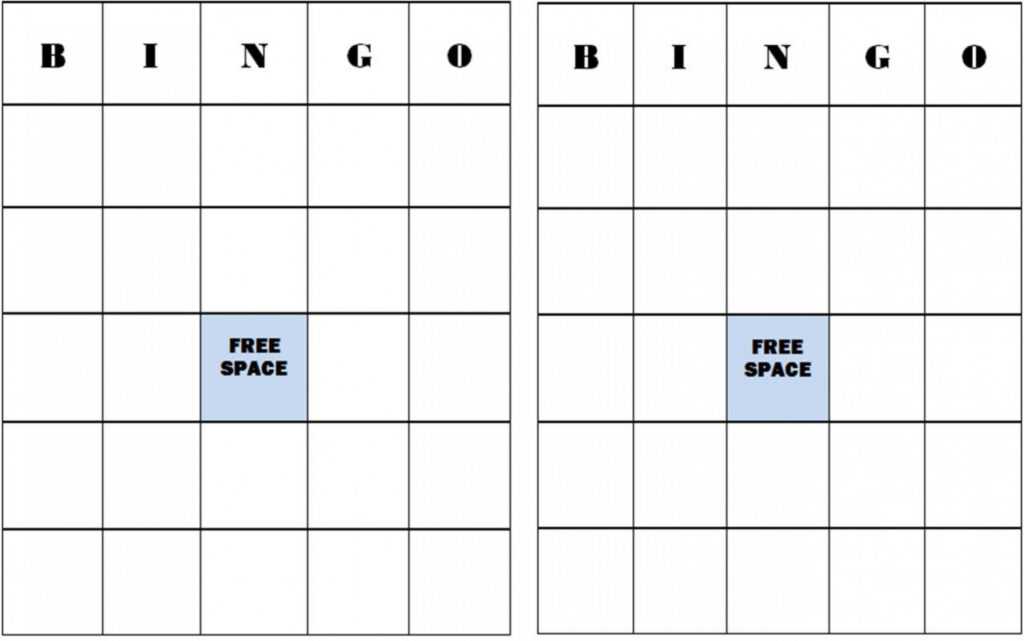 Blank Bingo Card Template ~ Addictionary with Blank Bingo Card Template Microsoft Word