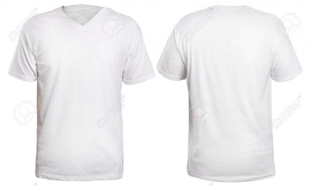 Blank V-Neck Shirt Mock Up Template, Front And Back View, Isolated.. throughout Blank V Neck T Shirt Template