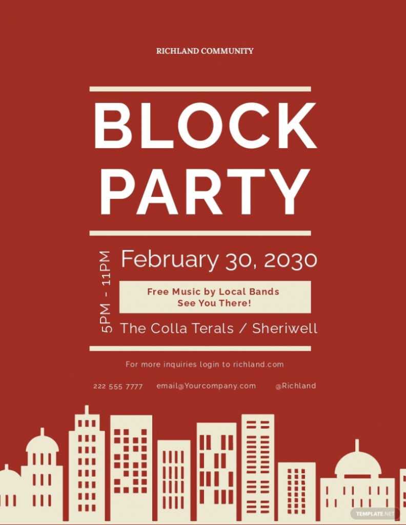 Block Party Flyer Template - Word (Doc) | Psd | Indesign intended for Block Party Flyer Template