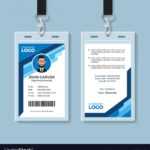Blue Graphic Employee Id Card Template Royalty Free Vector intended for Sample Of Id Card Template