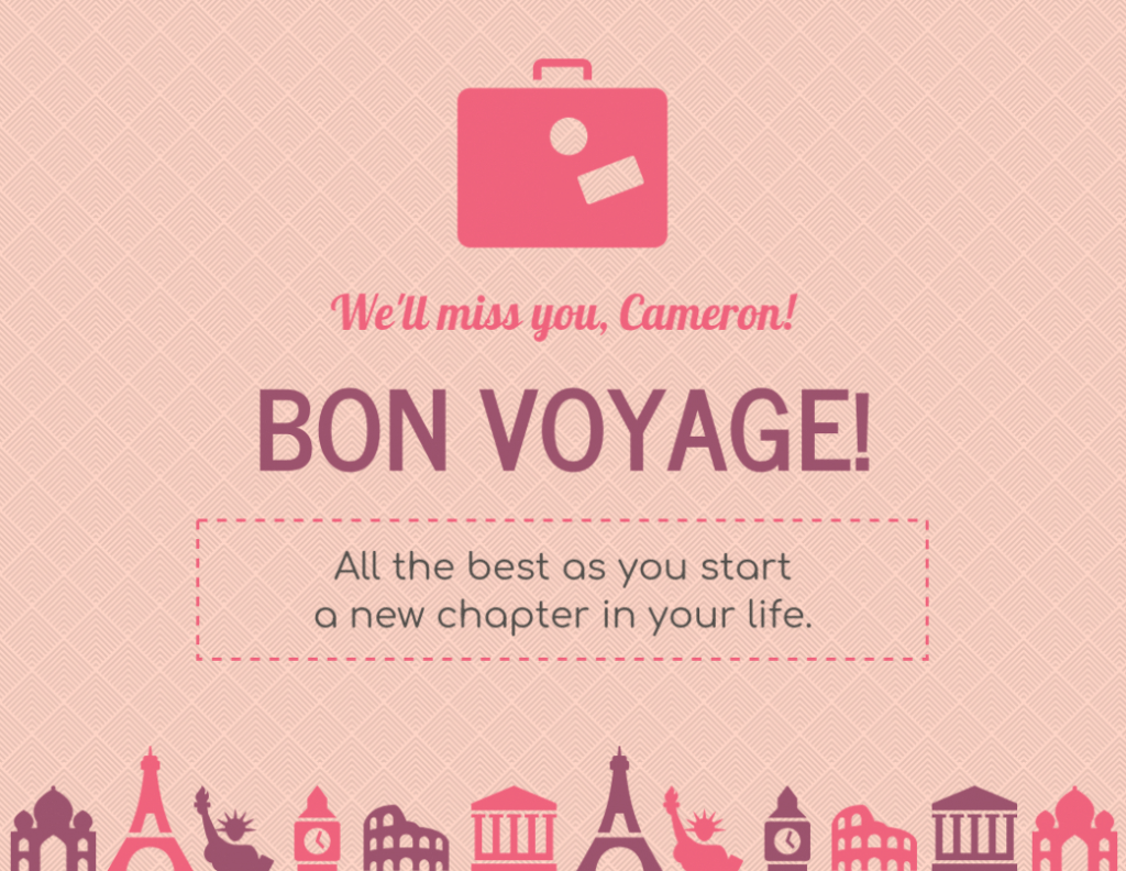 Bon Voyage Farewell Card Template inside Bon Voyage Card Template