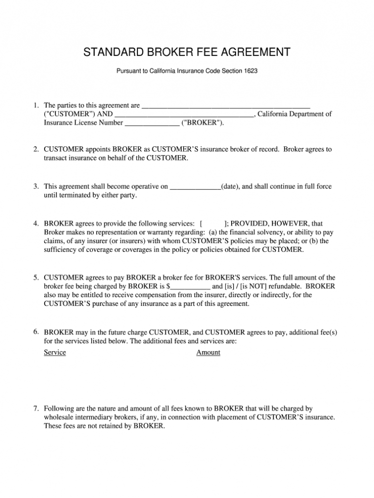 Broker Agreement - Fill Out And Sign Printable Pdf Template | Signnow intended for Business Broker Agreement Template