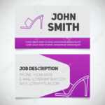 Business Card Print Template With High Heel Shoe Logo. Manager intended for High Heel Shoe Template For Card