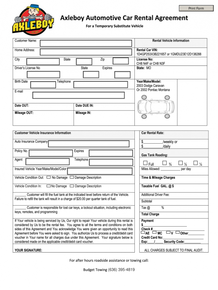 Car Forms - Fill Out And Sign Printable Pdf Template | Signnow with Vehicle Rental Agreement Template