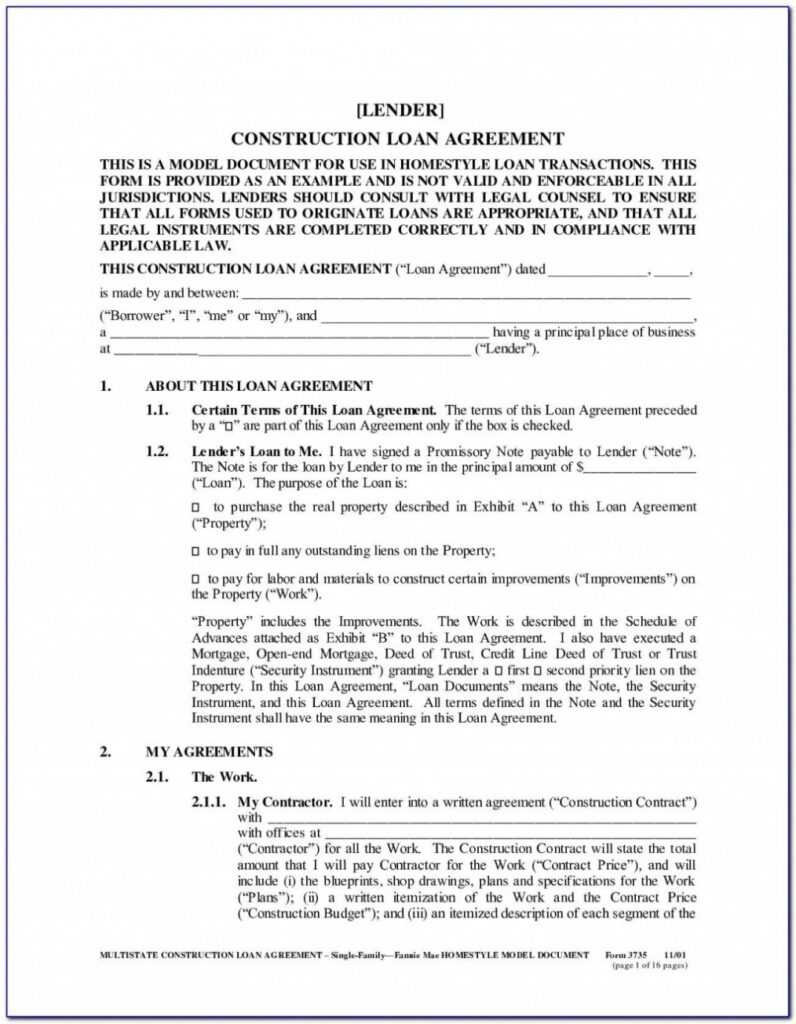 Car Loan Agreement Template ~ Addictionary throughout Construction Loan Agreement Template