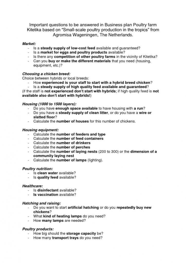 Cattle Business Plan Template Download New For Poultry throughout Ranch Business Plan Template