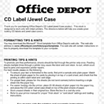 Cd Case Template - Office Depot, Hd Png Download - 2550X3300 inside Office Depot Label Template