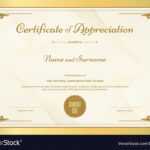 Certificate Appreciation Template Royalty Free Vector Image with regard to Free Template For Certificate Of Recognition