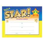 Certificate Clipart Certificate Star, Certificate for Star Of The Week Certificate Template
