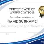 Certificate Of Appreciation Template Word ~ Addictionary inside Template For Certificate Of Appreciation In Microsoft Word