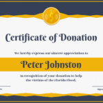 Certificate Of Donation Template throughout Donation Certificate Template