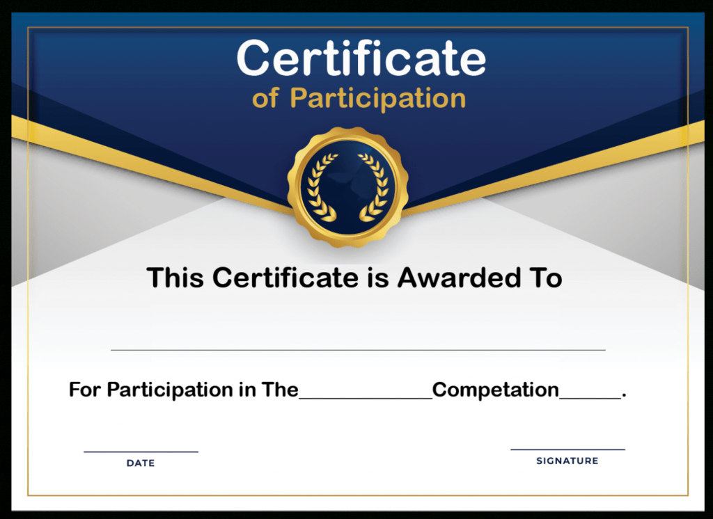 Certificate Of Participation | Certificate Template for Participation Certificate Templates Free Download