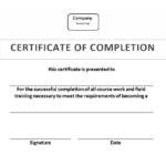 Certificate Of Training Completion Example | Templates At in Template For Training Certificate