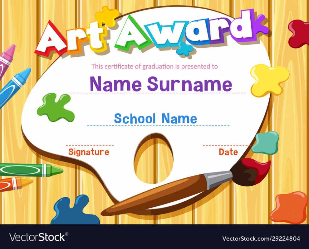 Certificate Template For Art Award Royalty Free Vector Image throughout Art Certificate Template Free