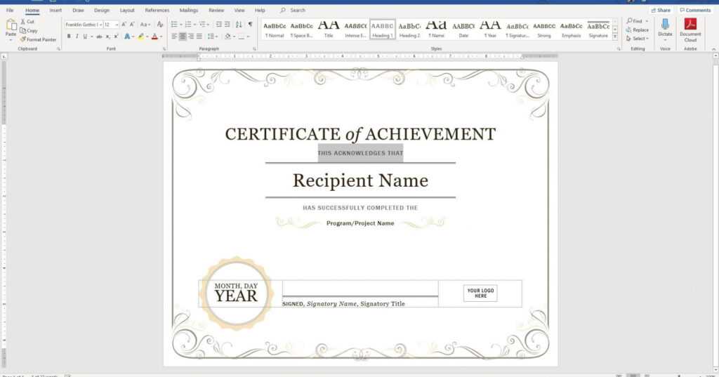 Certificate Template In Word | Safebest.xyz Intended For for Free Certificate Templates For Word 2007