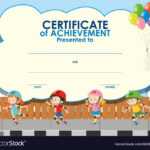 Certificate Template With Kids Skating Royalty Free Vector within Free Kids Certificate Templates