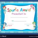 Certificate Template With Kids Swimming Royalty Free Vector for Free Swimming Certificate Templates