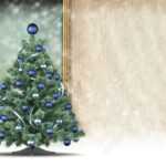 Christmas Card Template - Xmas Tree And Blank Space For Text within Blank Christmas Card Templates Free