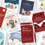 Christmas Card Templates - Adobe Illustrator, Vector, Eps intended for Adobe Illustrator Christmas Card Template