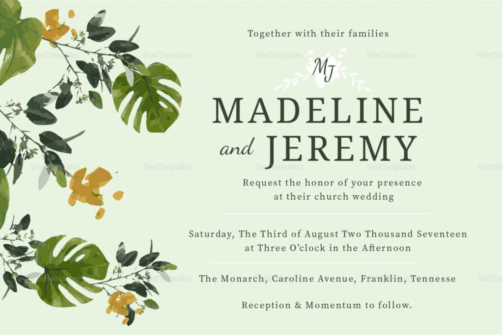 Church Wedding Invitation Design Template In Psd, Word throughout Church Wedding Invitation Card Template