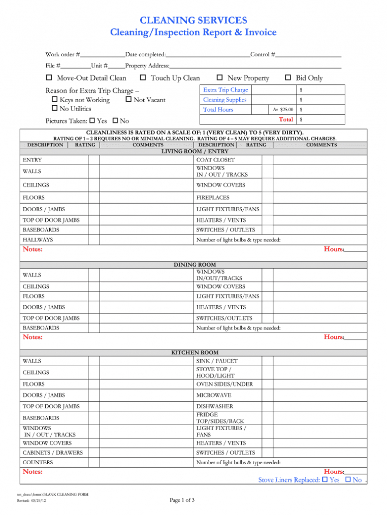 Cleaning Report Template - Fill Online, Printable, Fillable regarding Cleaning Report Template