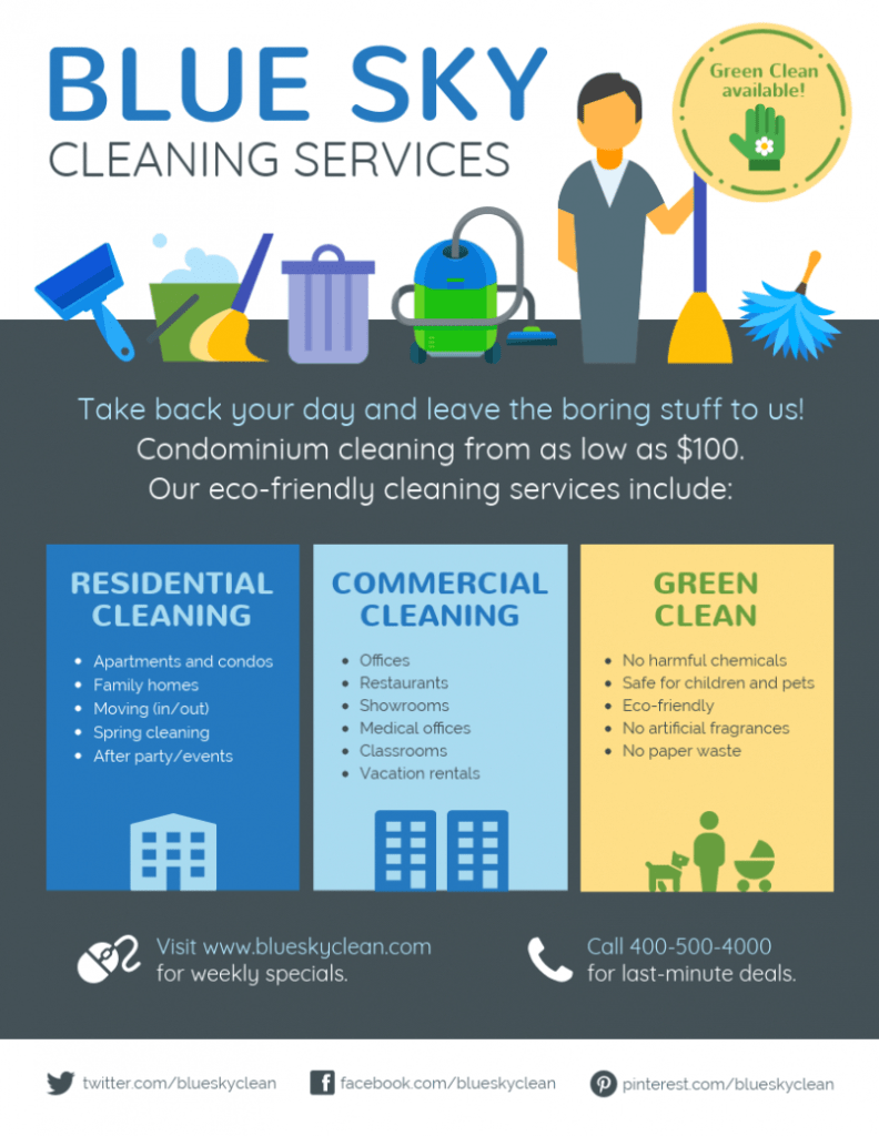 Cleaning Service Flyer intended for Commercial Cleaning Flyer Templates