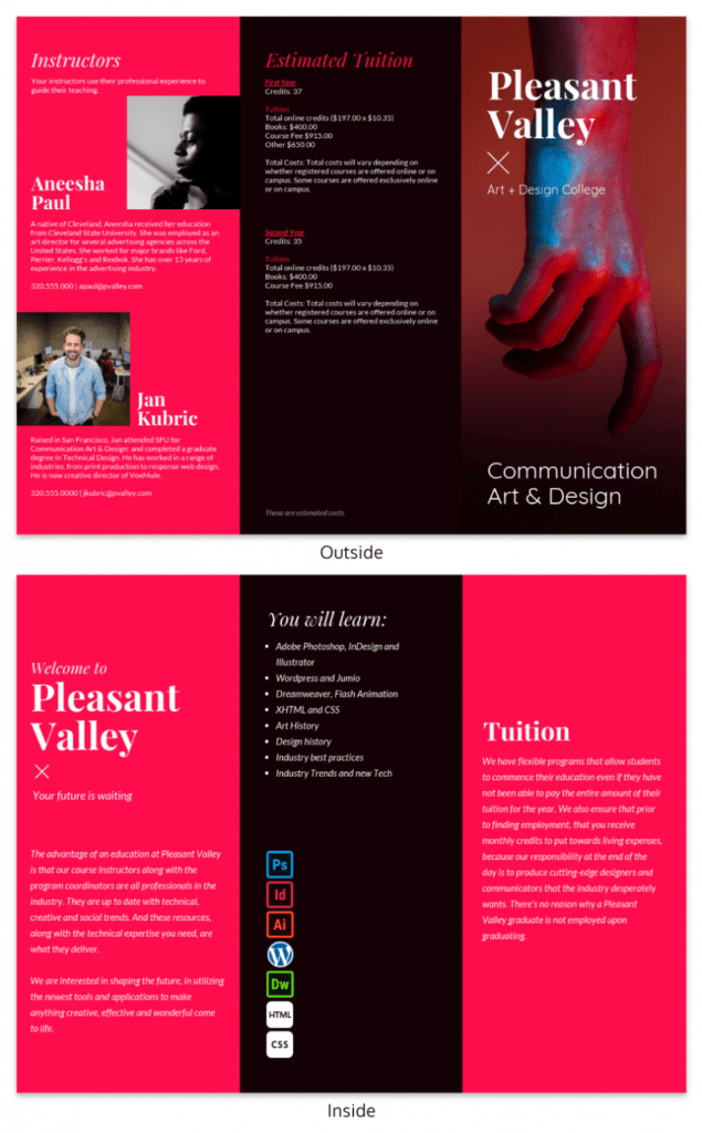 College Tri Fold Brochure within Adobe Tri Fold Brochure Template