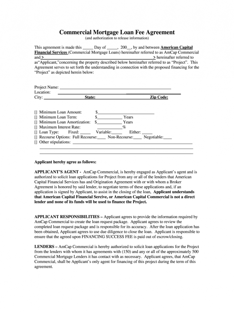 Commercial Loan Broker - Fill Online, Printable, Fillable throughout Commercial Loan Agreement Template