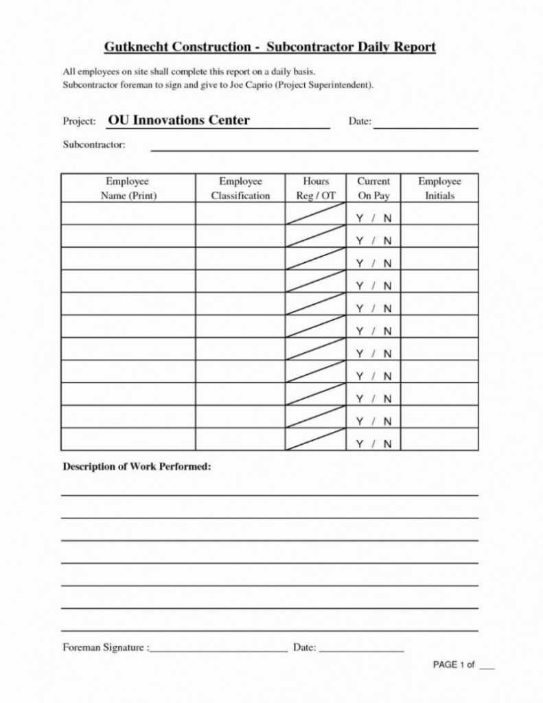 Construction Daily Report Template ~ Addictionary inside Superintendent Daily Report Template