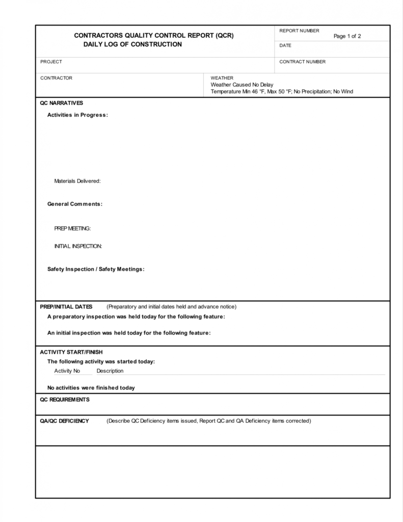 Construction Deficiency Report Template - Professional Plan regarding Construction Deficiency Report Template