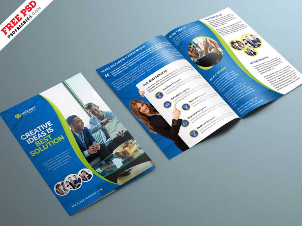 Corporate Bifold Brochure Psd Template | Psdfreebies intended for Two Fold Brochure Template Psd