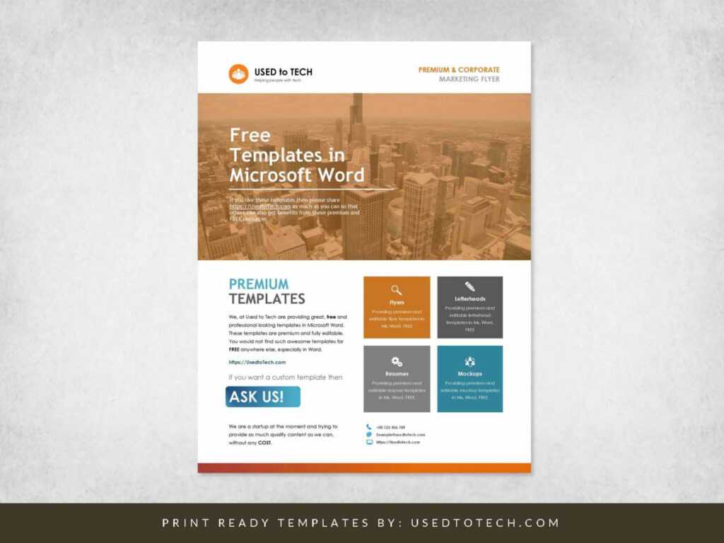 Corporate Flyer Design In Microsoft Word Free - Used To Tech intended for Templates For Flyers In Word