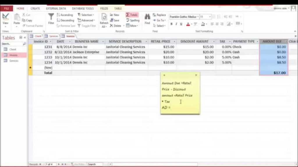 Create Invoice Database Using Ms Access 2013 Part 1 intended for Microsoft Access Invoice Database Template