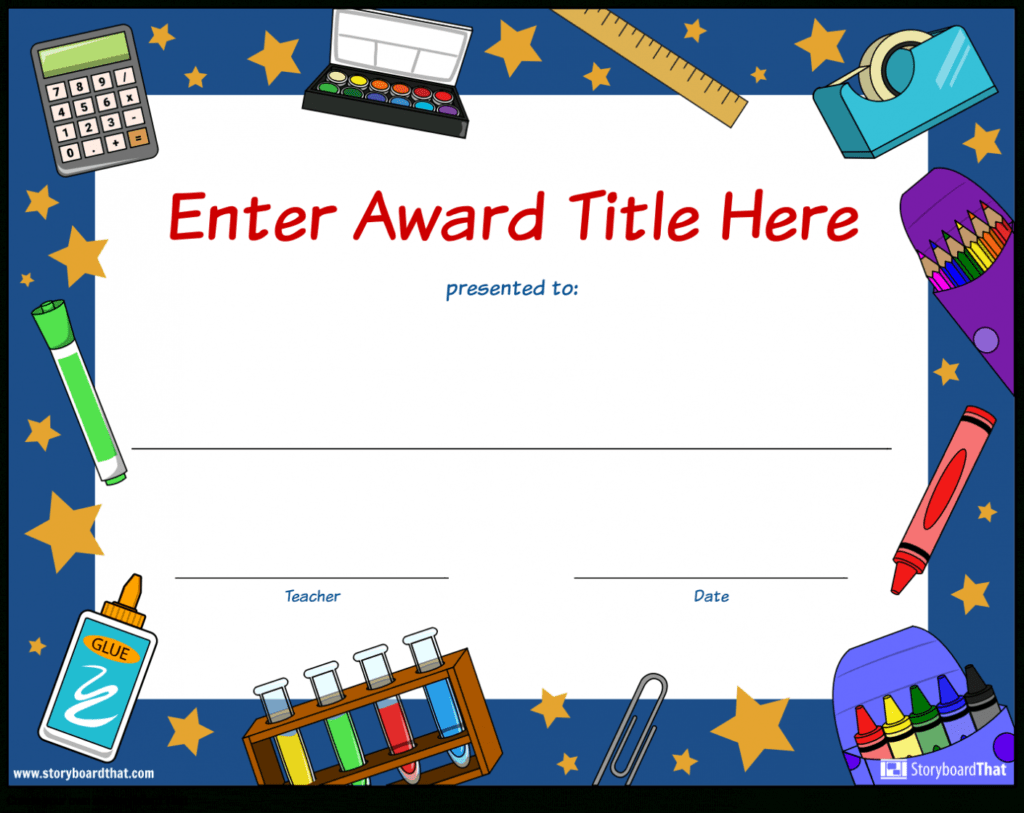 Create Student Awards | Printable Award Certificates intended for Classroom Certificates Templates
