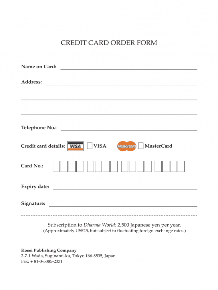 Credit Card Order Form - Fill Out And Sign Printable Pdf Template | Signnow with regard to Order Form With Credit Card Template