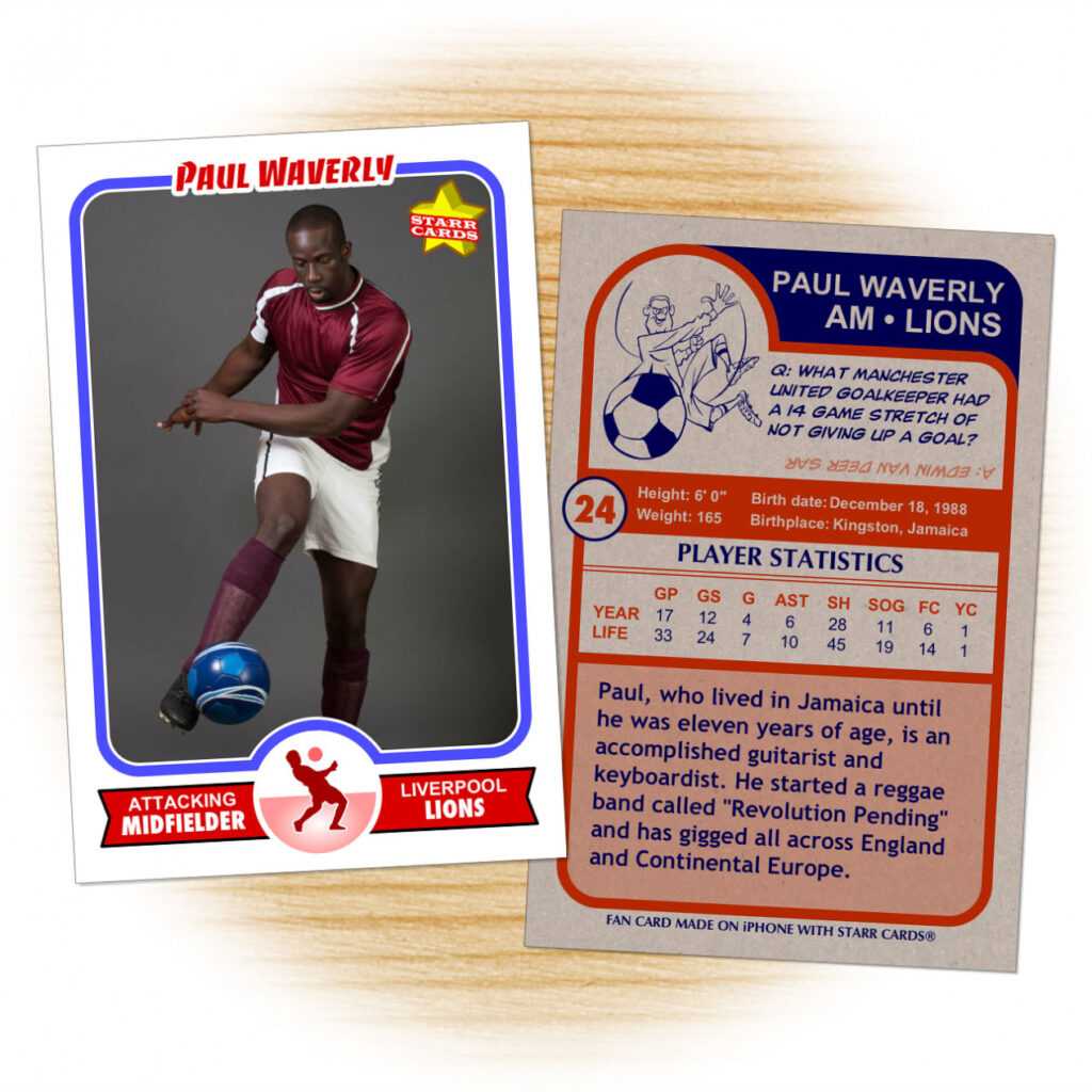 Custom Soccer Cards - Retro 75™ Series Starr Cards in Soccer Trading Card Template