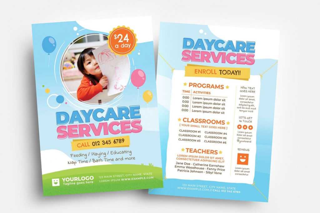 Daycare Flyer Templates - Psd, Ai &amp; Vector - Brandpacks regarding Daycare Brochure Template