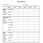 Daycare Menu Template - Fill Online, Printable, Fillable in Daycare Menu Template
