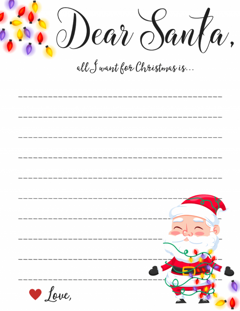 Dear Santa Letter: Free Printable Downloads - pertaining to Dear Santa Letter Template Free