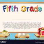 Diploma Template For Fifth Grade Students Vector Image within 5Th Grade Graduation Certificate Template