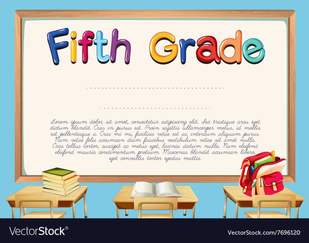 Diploma Template For Fifth Grade Students Vector Image within 5Th Grade Graduation Certificate Template