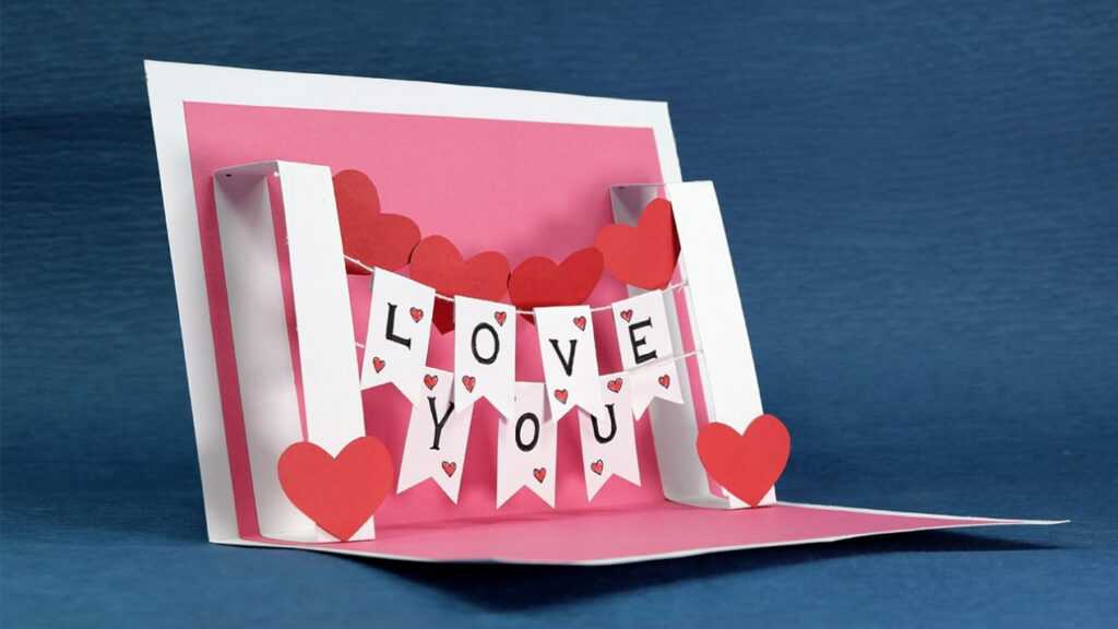 Diy Valentine Card - Handmade I Love You Pop Up Card intended for I Love You Pop Up Card Template