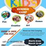 Download Free Kids Summer Camp Flyer Design Templates within Summer Camp Brochure Template Free Download