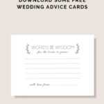 Download Your Free Wedding Advice Cards Printable | Lovilee in Marriage Advice Cards Templates