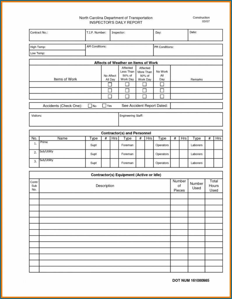 √ Free Editable Construction Daily Report Template inside Daily Site Report Template